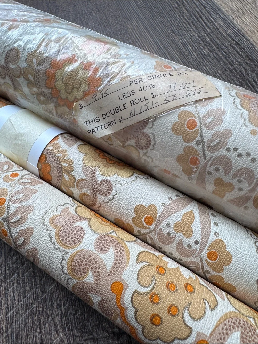 Vintage 70s Boho Floral Paisley Wallpaper Lot 3 Rolls N151-58-345